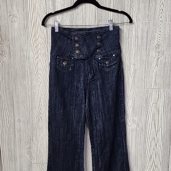 Lipstick Sailor Retro Flare Jeans Juniors Size 5 - Picture 2 of 12